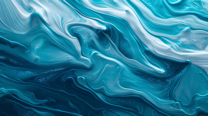 Obraz premium A beautiful abstract art piece of ocean waves, illustrating the rhythmic flow and calming effect of the sea with soft, fluid lines and tranquil colors