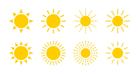 Sun icon illustration set.