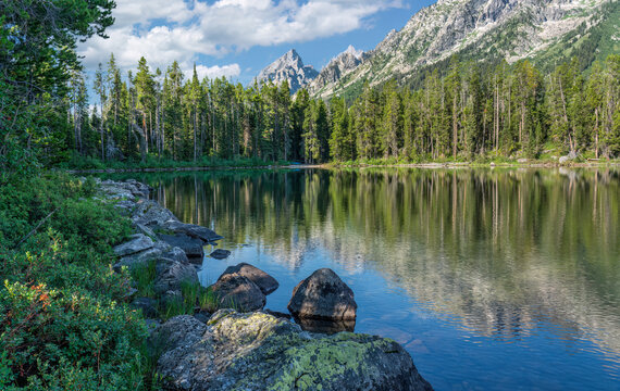 Leigh Lake  at Grand Teton National Park - String Lake Loop Trail