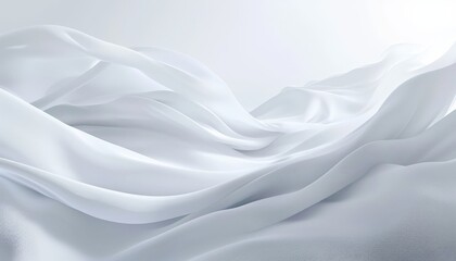 Abstract image of white fabric flowing gently, creating soft, elegant curves.  Perfect for background, texture, or design element.
