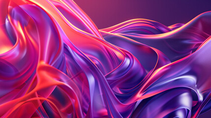 Obraz premium Abstract wallpaper featuring a glowing curve in pastel pink and purple hues, creating a soft and ethereal visual effect