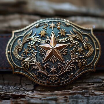 Discover the intricate beauty of a cowboy belt buckle, featuring detailed engravings and masterful metalwork craftsmanship that exemplify the essence of Western elegance and tradition.