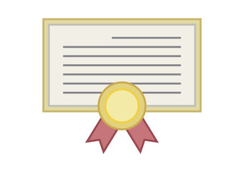 T&iacute;tulo de estudios o diploma con sello dorado.