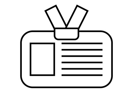 Icono negro de acreditación para un evento 