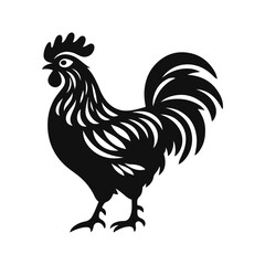 Hen Animal black silhouette vector with white color background