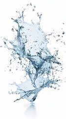 Powerful Tornado-like Splash of Water on Isolated White Background