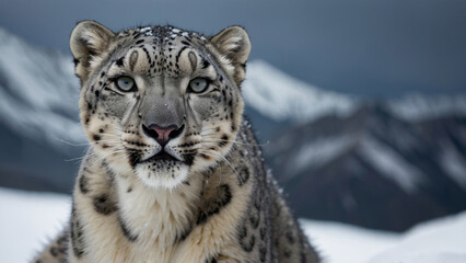 Fototapeta premium closeup of a snow leopards
