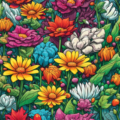 seamless pattern with flowers