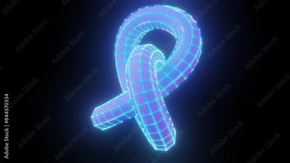 Poster glow twisted torus. computer generated 3d render