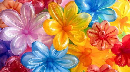 Colorful balloon with flowers shapes, Transparent inflatable balloons flowers shapes