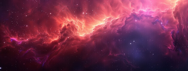 Space nebula and galaxy, Nebula and galaxies in space. Abstract cosmos background, Banner