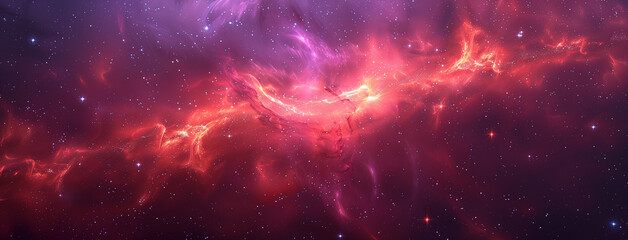 Space nebula and galaxy, Nebula and galaxies in space. Abstract cosmos background, Banner