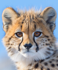 photo shot of cheetah head