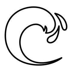 Naklejka premium Wave water icon transparent background