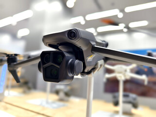 Modern drone for video and photo in the light store