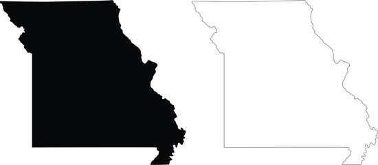 Missouri state outline contour silhouette map © Evgenia