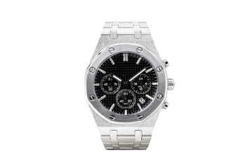 Luxury watch isolated on white background. With clipping path for artwork or design. Black.