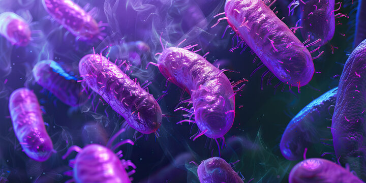 Microscopic Bacterial Spread: An image showing how bacteria can spread on surfaces, highlighting the importance of proper hygiene and sanitation to prevent infections