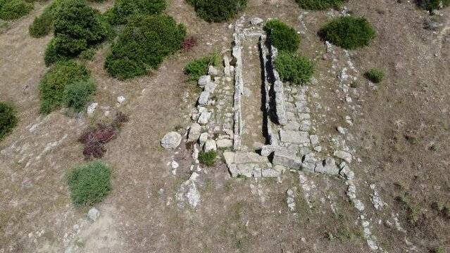 Tomb of the Nuragic Giants san Cosimo in Gonnosfanadiga in central Sardinia