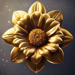 flower golden icon, 32k, unreal engine, upperview, PC minimalist icon