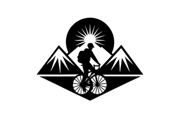 t-shirt design bicycle silhouette vector illustration