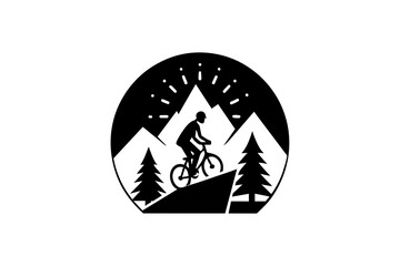 t-shirt design bicycle silhouette vector illustration