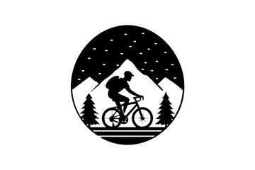 t-shirt design bicycle silhouette vector illustration