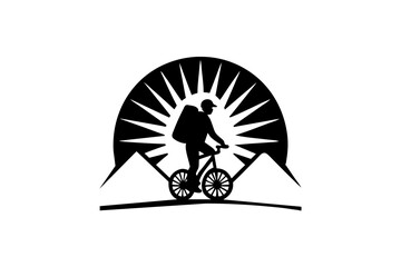 t-shirt design bicycle silhouette vector illustration