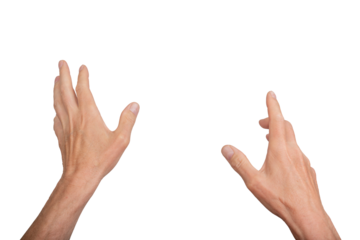 Hand reaching out, point of view POV perspective, isolated on white background. Gesture indicating interaction or virtual reality, ideal for technology and communication concepts., transparent PNG