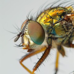 Common housefly magnified under macro conditions, sickness and health violation issues, gross and illness