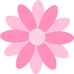 Flower flat illustration isolated on white background.