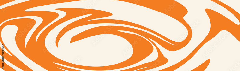 Wall mural abstract background with orange waves, retro style. colorful fluid wavy background in warm orange co
