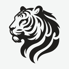 Obraz premium Majestic Tiger Head Silhouette Collection: Perfect for Your Creative Projects