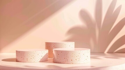 Minimalist Peach-Colored Podiums for Elegant Product Displays