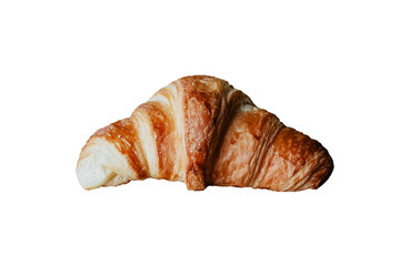 Freshly Baked Croissant on transparent background. Close-Up View of Flaky Pastry. Croissant png