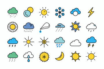 Obraz premium weather icons