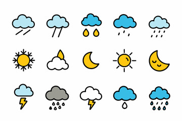 Obraz premium weather icons