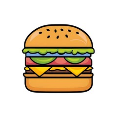 Delicious Fast Food Burgers in Vector Illustration
