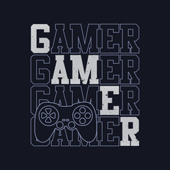 Naklejka premium Gamer stylish t-shirt and apparel abstract design. Vector print, typography, poster