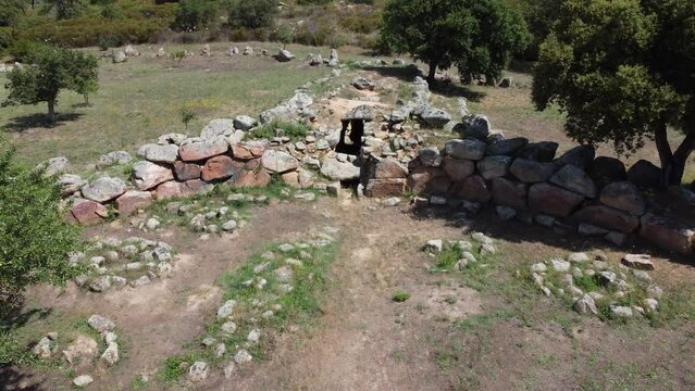 Tomb of the Nuragic Giants san Cosimo in Gonnosfanadiga in central Sardinia