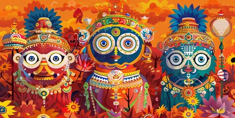 illustration of lord jagannath ratha yatra