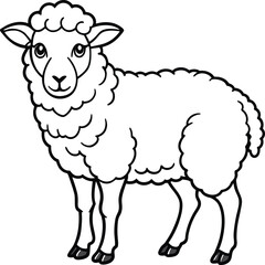 Sheep animal coloring pages for kids book