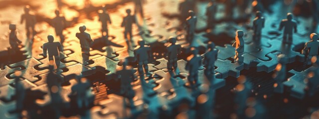 jigsaw puzzle with business team concept