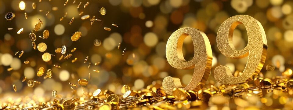 golden 99 number background