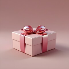 Obraz premium Luxury gift box with pink background.