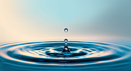 Clear Water drop with circular waves