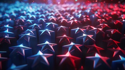Obraz premium Red and blue glowing stars background.