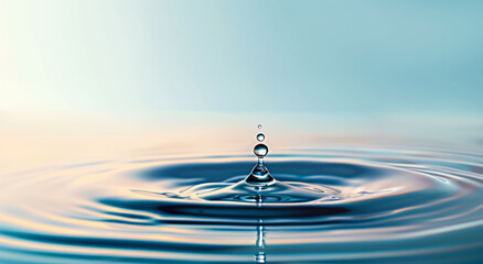 Clear Water drop with circular waves