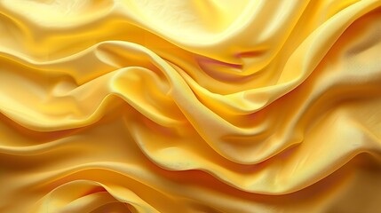 Obraz premium A close-up image of a smooth, yellow fabric with delicate folds and wrinkles, creating a soft and gentle texture