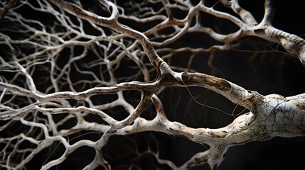  A mesmerizing visualization of a plant's intricate root system architecture, showcasing the branching patterns of primary, secondary, and tertiary roots, along with delicate root hairs